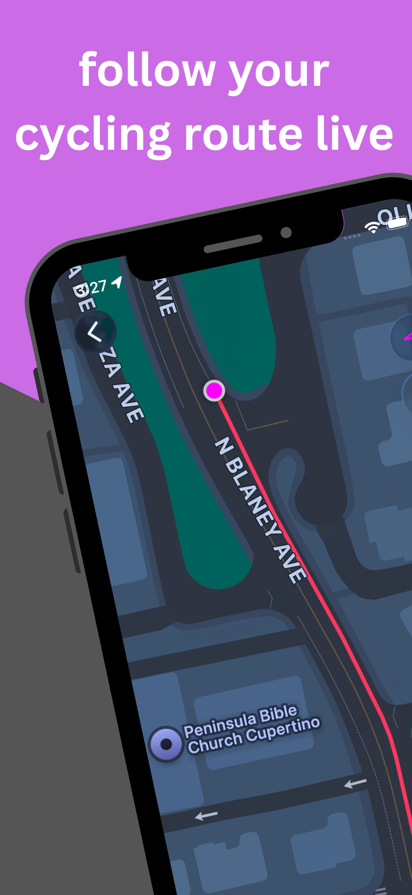 follow your cycling route live